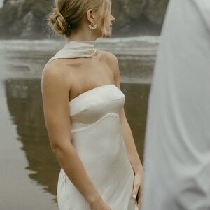 Selfie Leslie Cream Strapless Dress